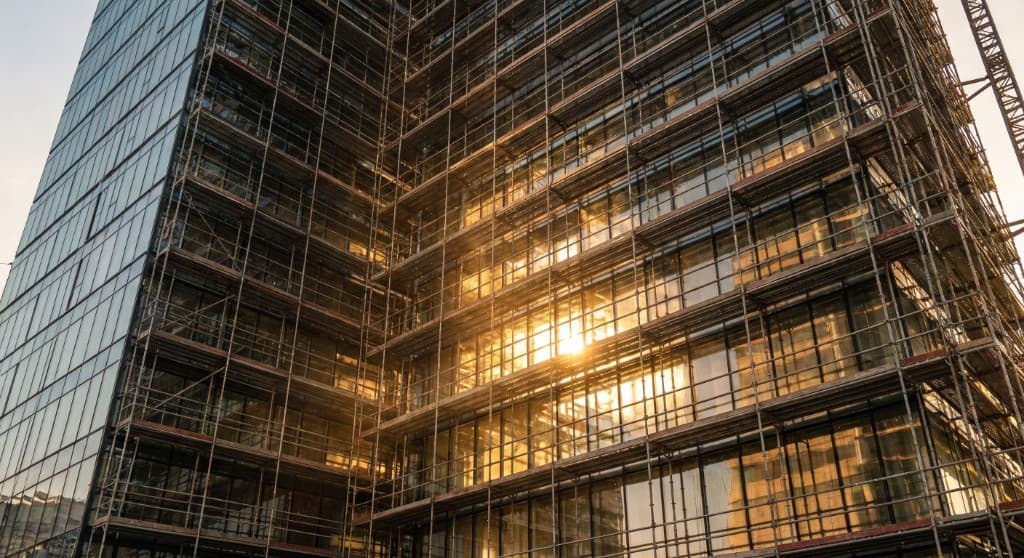 Gerüstbau – modernes Gebäude im Bau